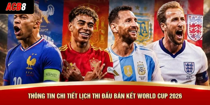 Thông tin chi tiết lịch thi đấu bán kết World Cup 2026
